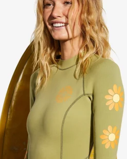 Billabong x Smiley 2/2mm Spring Fever - Fato de surf de calção e manga comprida para Mulher