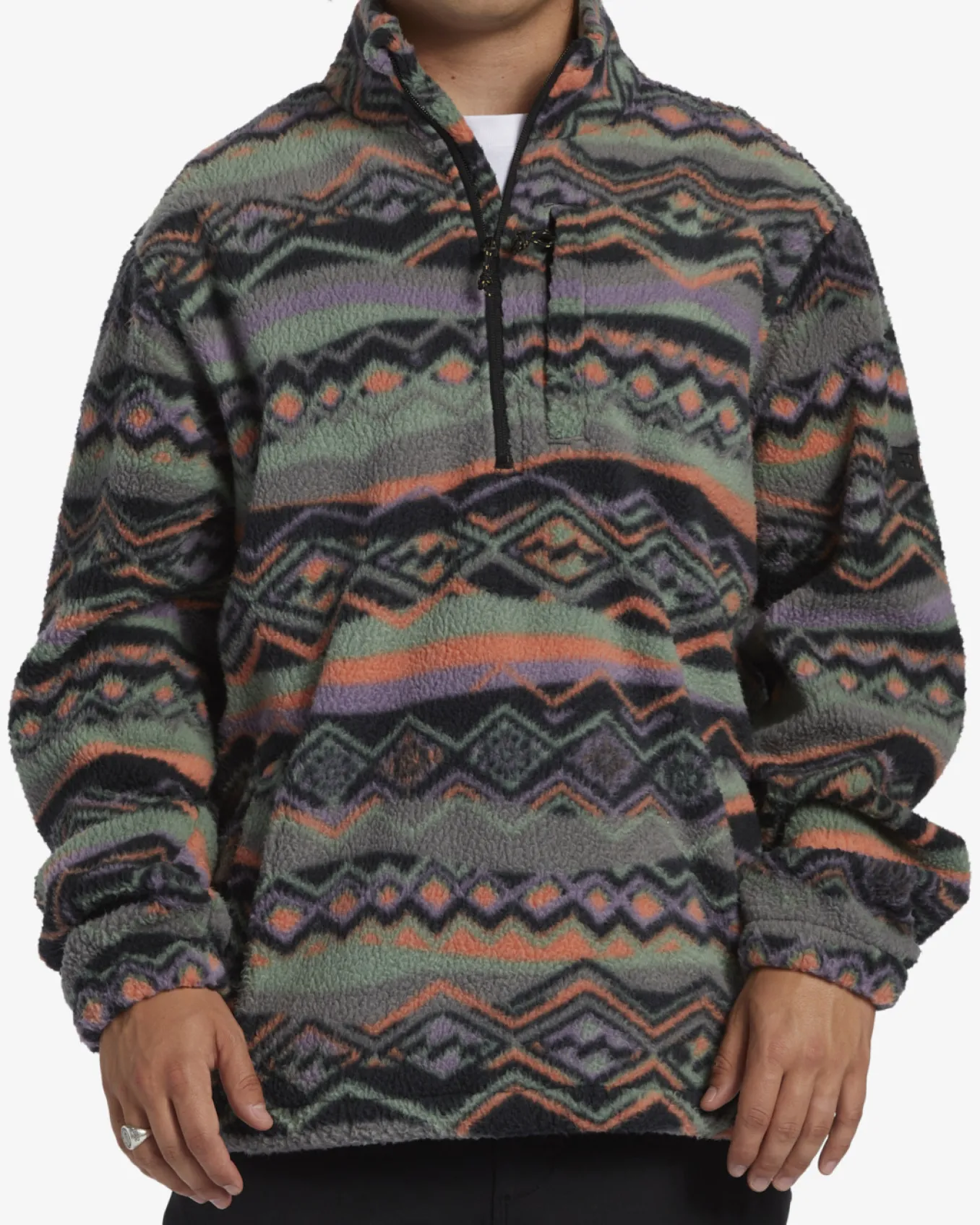 Boundary - Velo com meia gola e meio fecho de correr para Homem