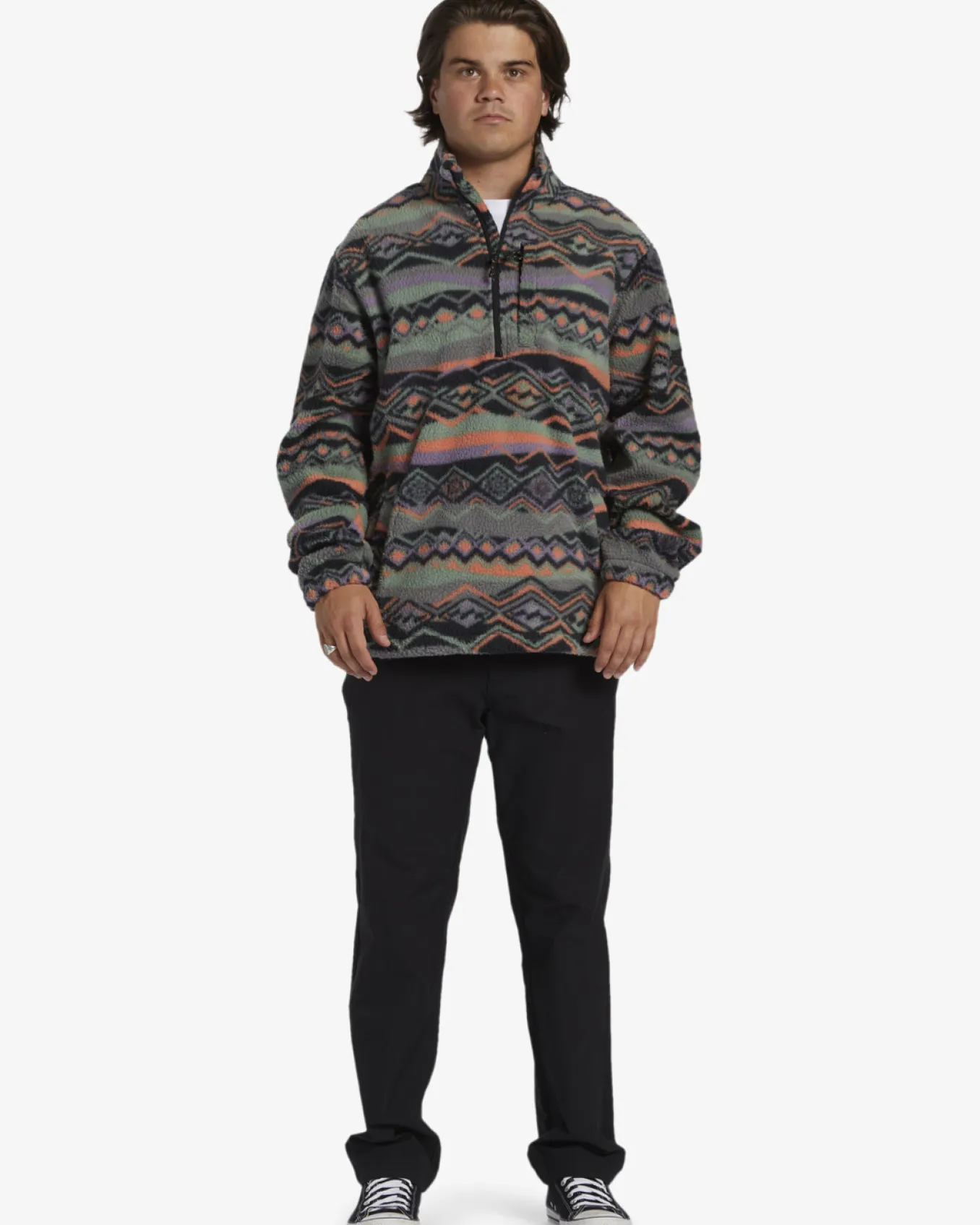 Boundary - Velo com meia gola e meio fecho de correr para Homem