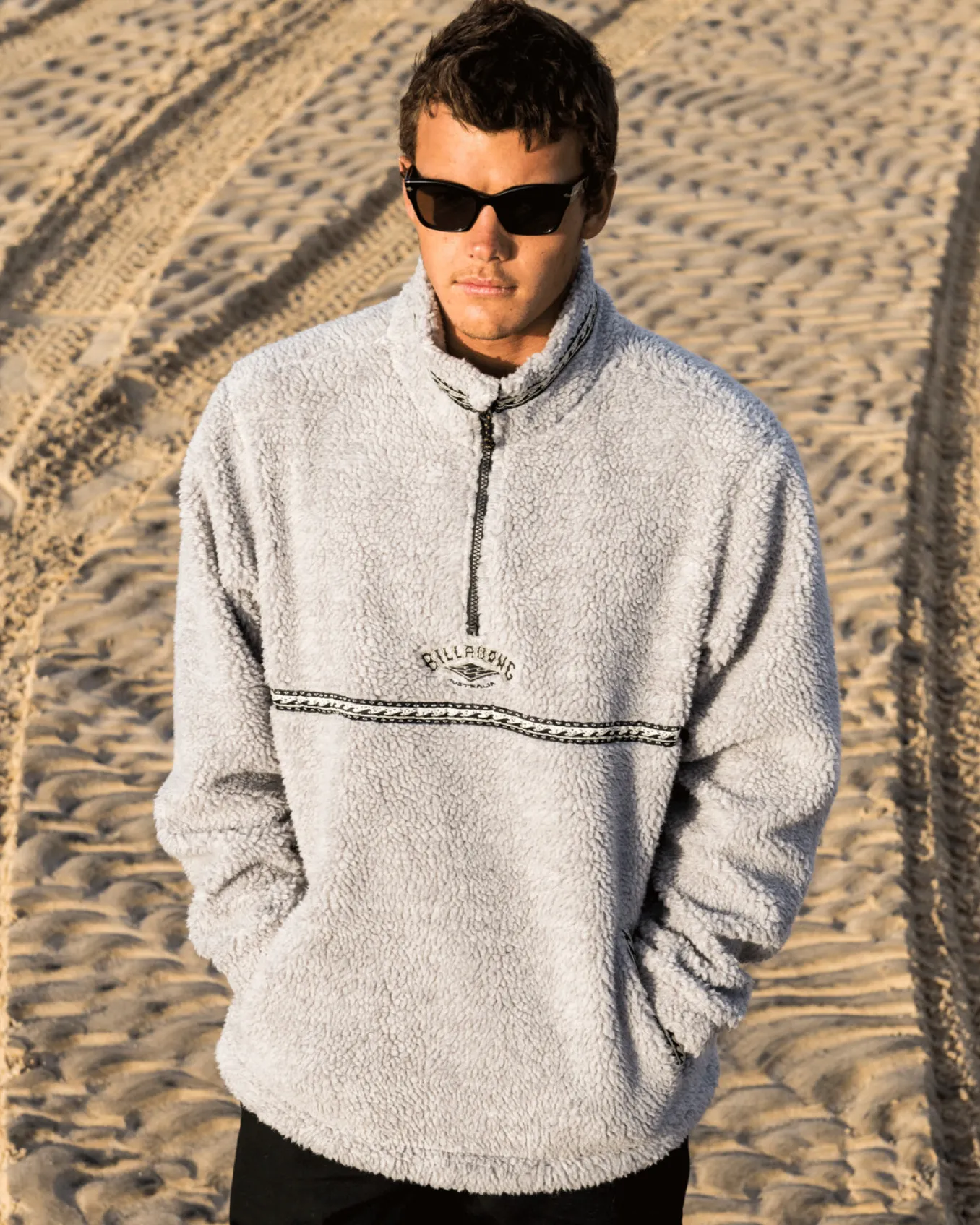 Boundary Tombstone - Camisola de velo com fecho de correr na gola para Homem