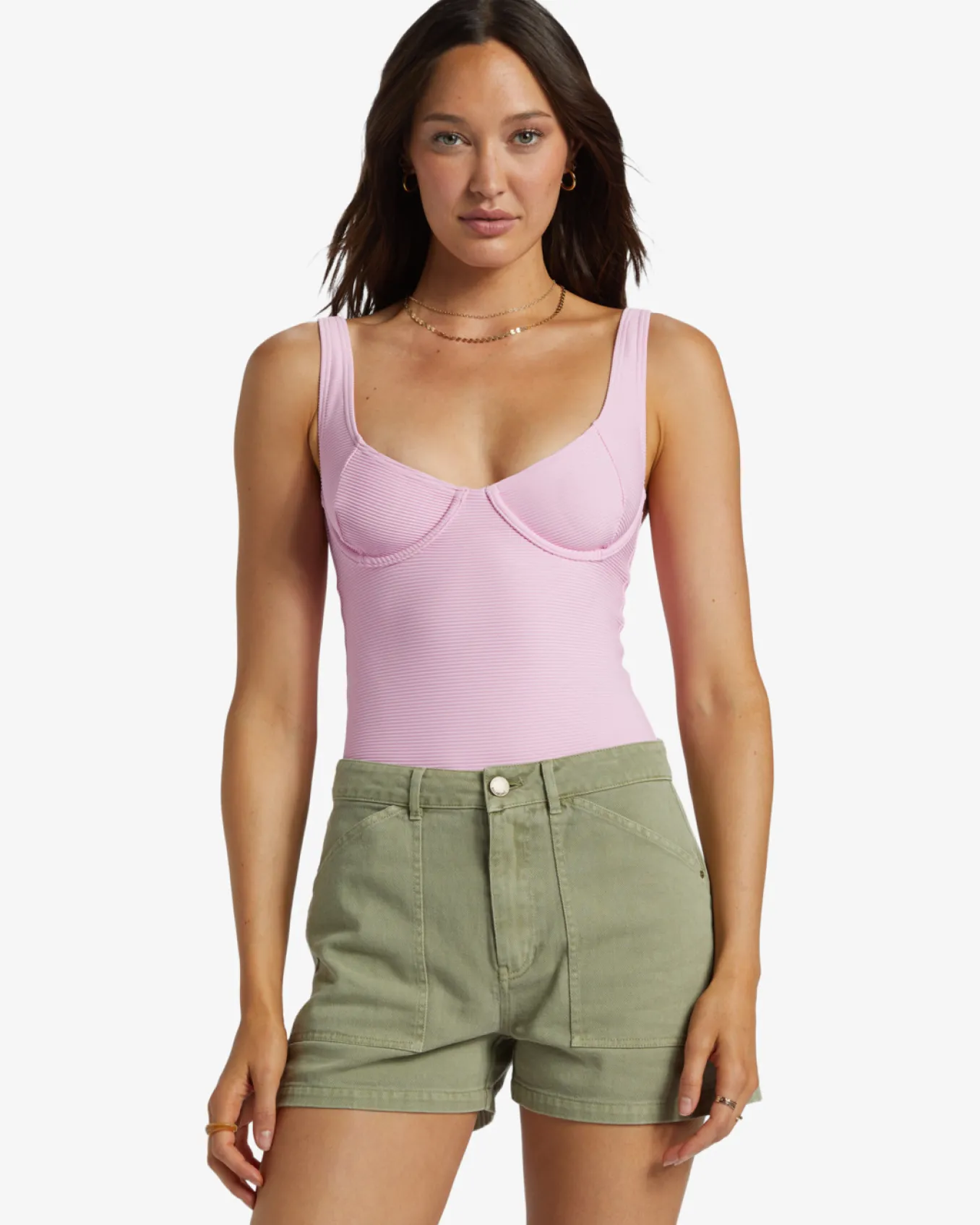 Leia - Calções de ganga de carpinteiro para Mulher