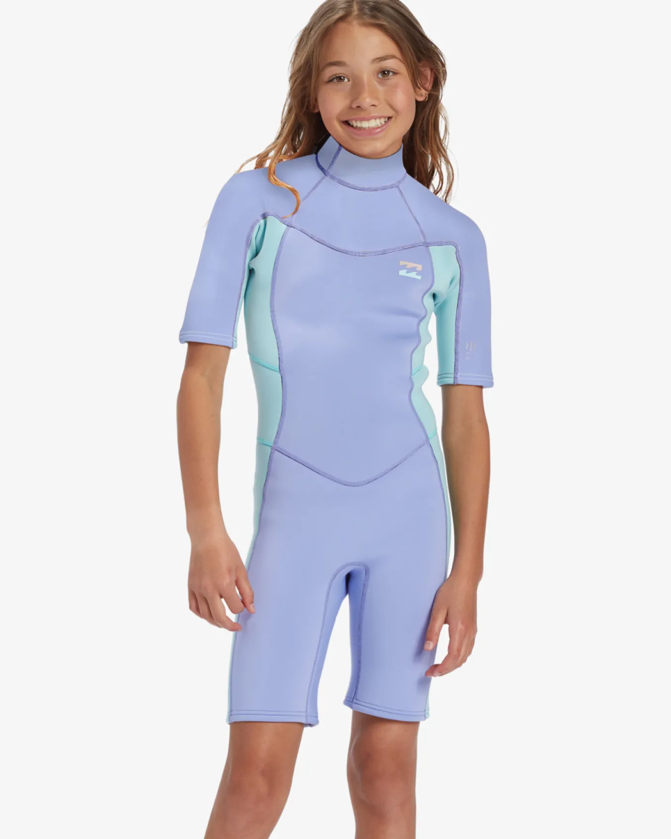 2mm Foil - Back Zip Short Sleeve Springsuit para crian&ccedil;as 4-16