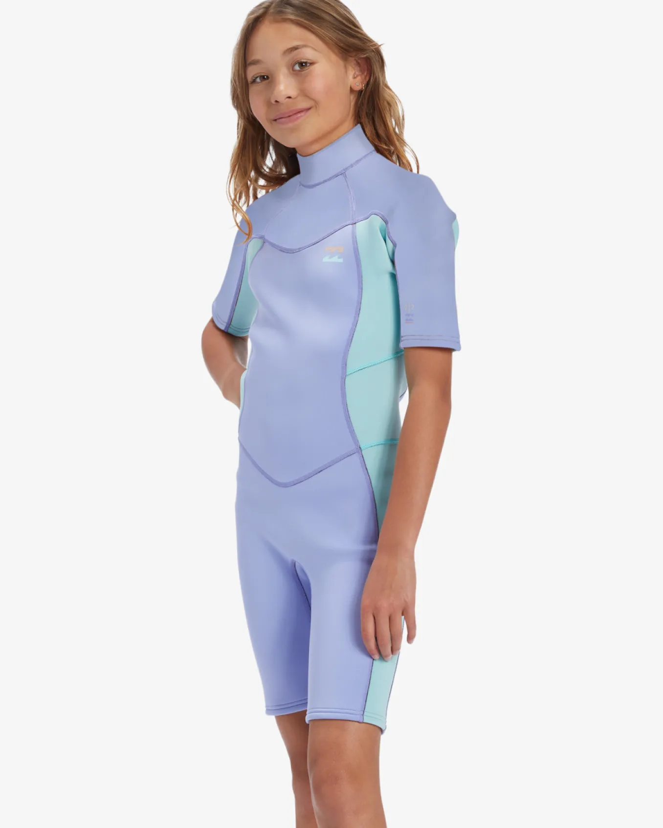 2mm Foil - Back Zip Short Sleeve Springsuit para crian&ccedil;as 4-16
