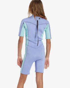 2mm Foil - Back Zip Short Sleeve Springsuit para crian&ccedil;as 4-16