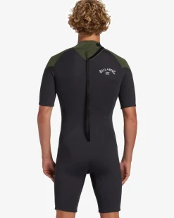 2mm Foil - Back Zip Short Sleeve Springsuit para Homem