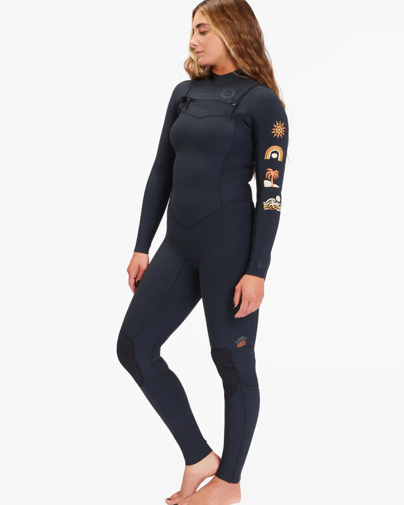 5/4mm Salty Dayz Natural 2022 - Fato de surf com fecho no peito para Mulher