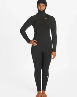 5/4mm Synergy - Fato de surf com fecho no peito e capuz para Mulher