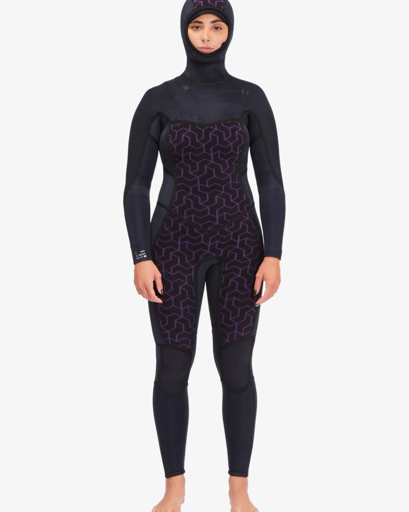 5/4mm Synergy - Fato de surf com fecho no peito e capuz para Mulher