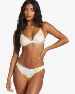 Peaceful Palms Cocoa - Cueca de biqu&iacute;ni com cintura descida para Mulher